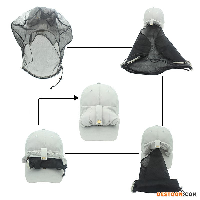 防蚊虫鸭舌帽-收纳