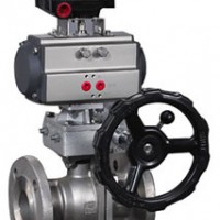 气动带手动球阀 意威法兰式气动手动球阀 上海